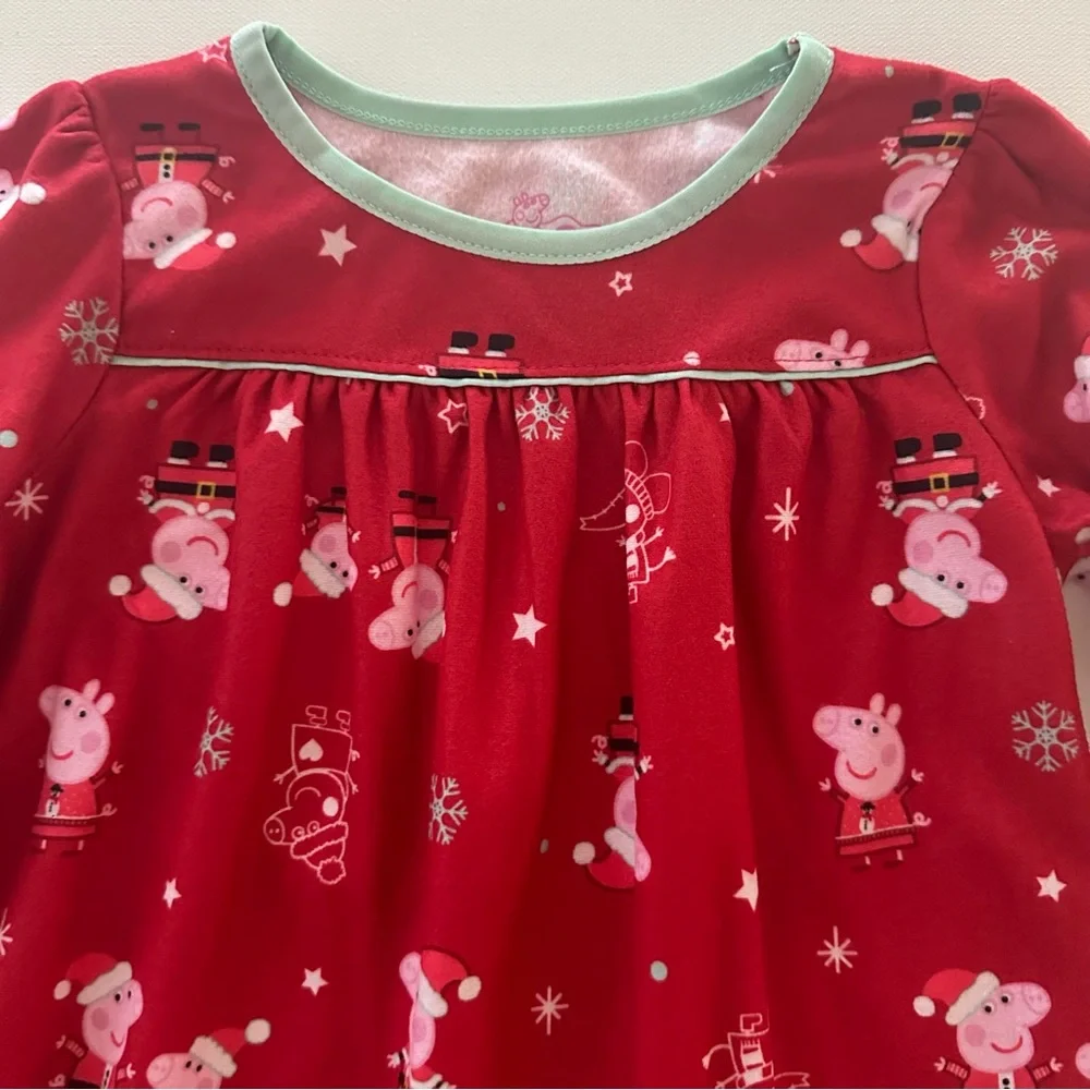 Peppa Pig 5T Toddler Girl Holiday Christmas Nightgown NWT Red George